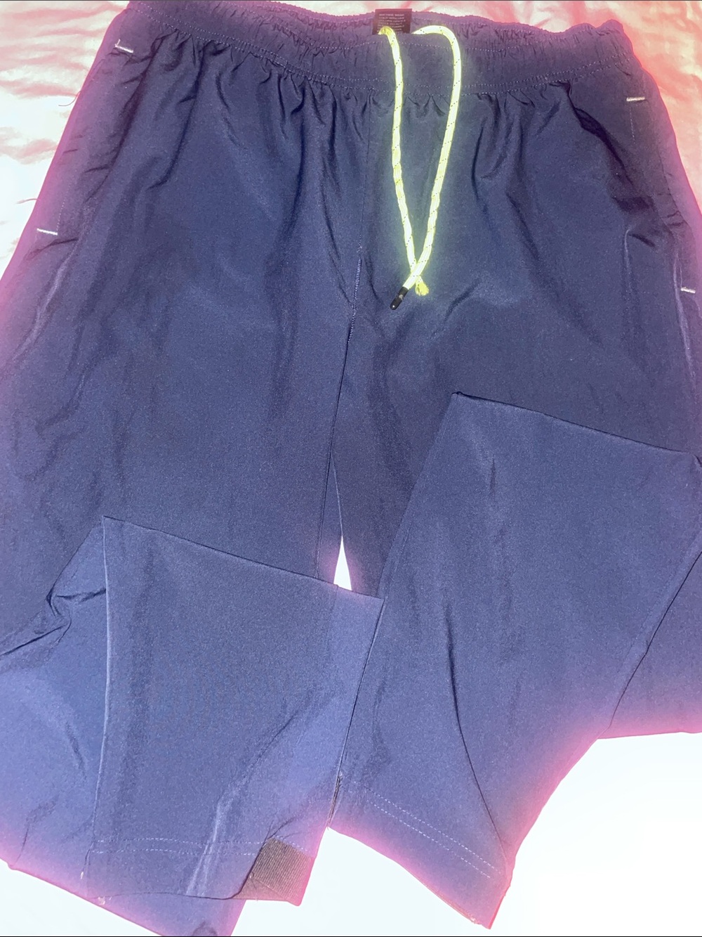 Pro Player Men's Joggers in Navy and Black with Neon Drawstrings
